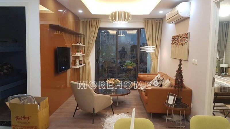 Morehome thi công nội thất phòng khách hiện đại cho căn hộ chung cư Imperia sky garden tại Minh Khai Hai Bà Trưng Hà Nội